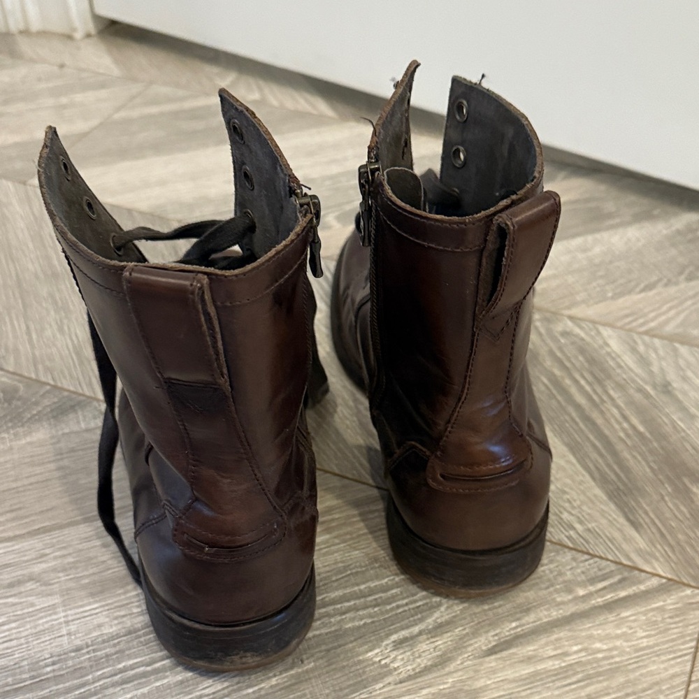 John Varvatos Brown Leather Boots - Picture 6 of 9